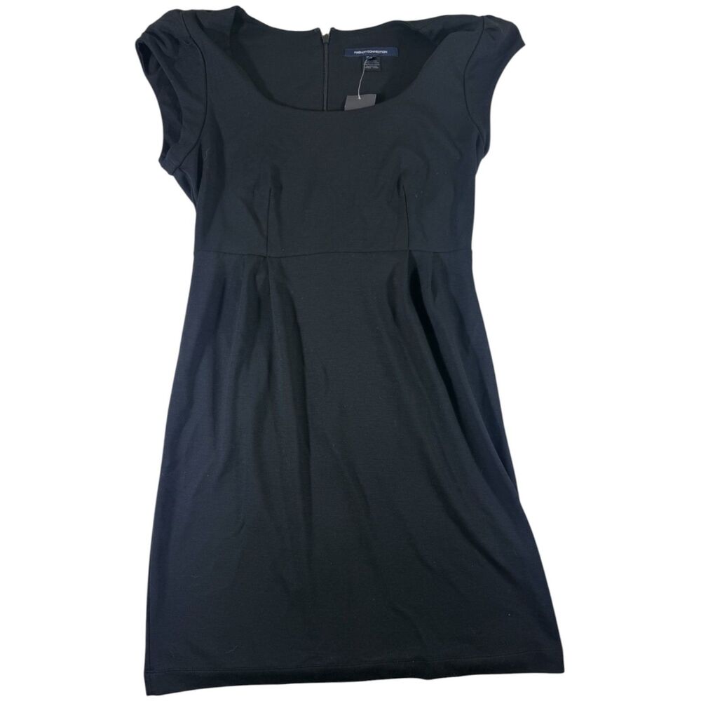 French Connection Black Stretch Cap Sleeve Dress Size 10